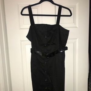 H&M black button down dress with belt